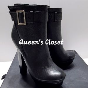 Rachel Zoe | Leather Round-Toe Ankle Booties